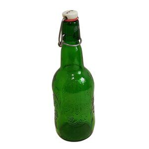 Vintage Grolsch Green Glass Swing-Top Beer Bottle 16 oz Collectible